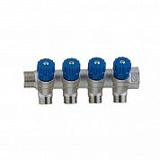 Коллектор регулировочный 3/4 на 4 отвода 1/2 наружная резьба VALTEC