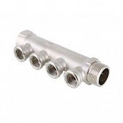 Коллектор 3/4" х 4отв х 1/2 внутренняя резьба никелированный VALTEC